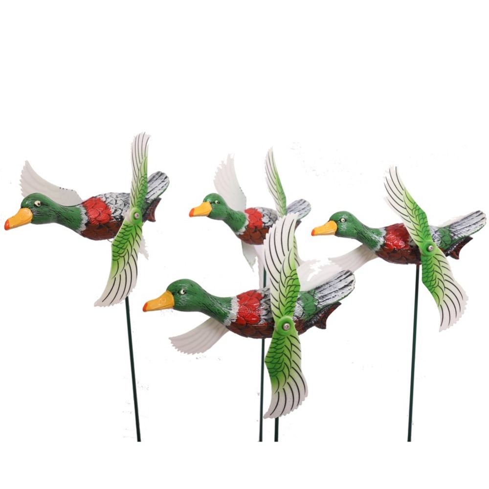 Factory Price Garden Decoration Decor Plastic Ducks Sticks Fun Windmill For Gardens, Yards, Meadows