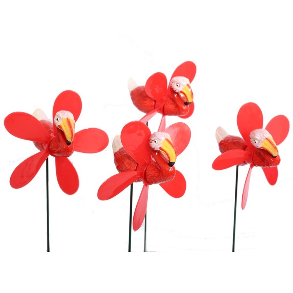 Osgoodway Hot Sale Garden Plastic Decorative Red Flamingo Ornaments Outdoor Decoration plastic garden windmill