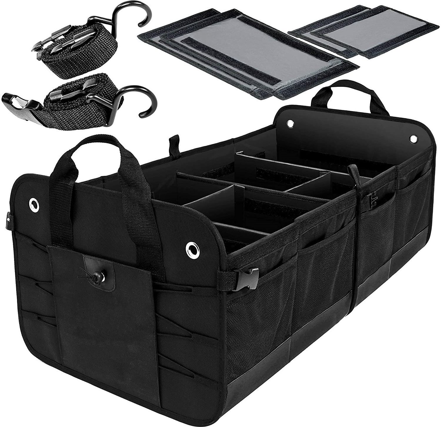 Premium Multi Compartments Collapsible Portable Car Bag Trunk Organizer for auto, SUV, Truck, Minivan