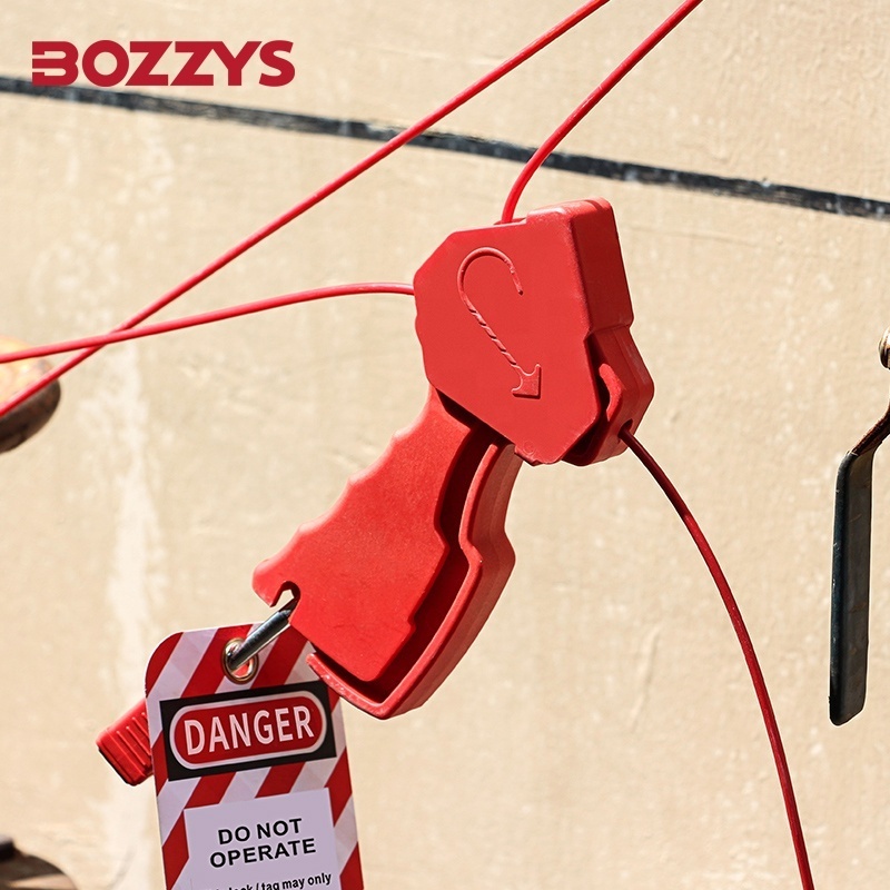 BOZZYS 3.5MM*2.4M Stainless Steel Adjustable Cable Lockout with 1padlock hole for Effectively Lock Irregular Equipment