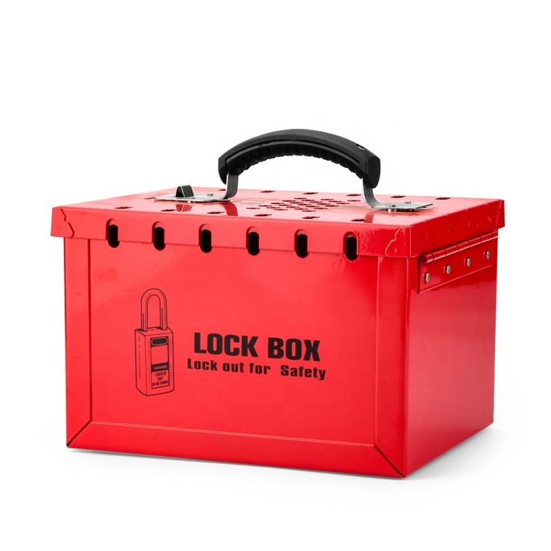 LOTO Heavy Duty Safety Steel Portable Group Lockout Box with13-Hole for Overhaul of Industrial Equipment