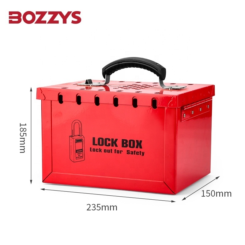 LOTO Heavy Duty Safety Steel Portable Group Lockout Box with13-Hole for Overhaul of Industrial Equipment