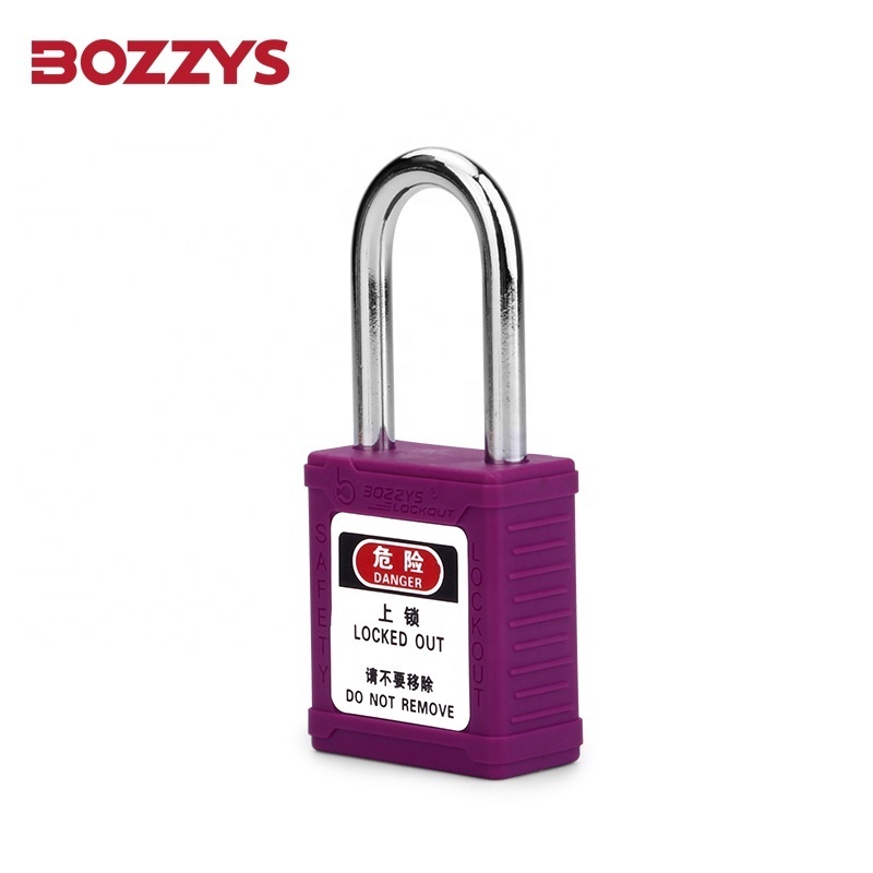 BOZZYS Industrial Plastic Engineering Equipment Lockout Safety Padlocks with Steel Lock Beam and Master Key