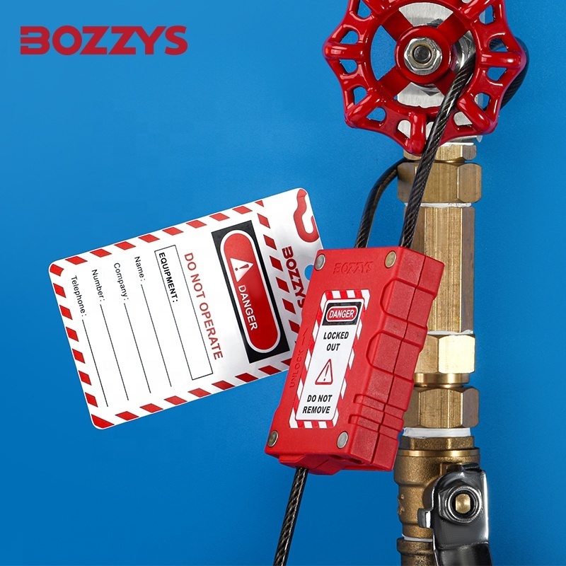 BOZZYS Adjustable Lockout Safety Cable Padlock with 0.8m Plastic-coated Stainless Steel Cable