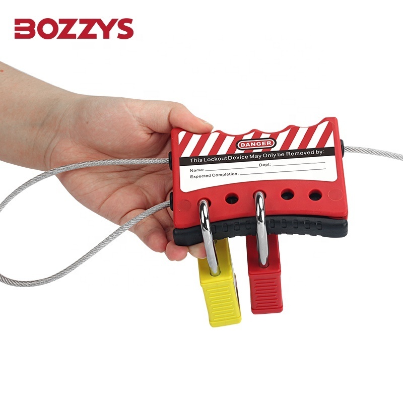 Hand-held Safety Insulation Adjustable Cable Lockout Tagout Device with 1.8M Stainless steel cable for Large industrial valve