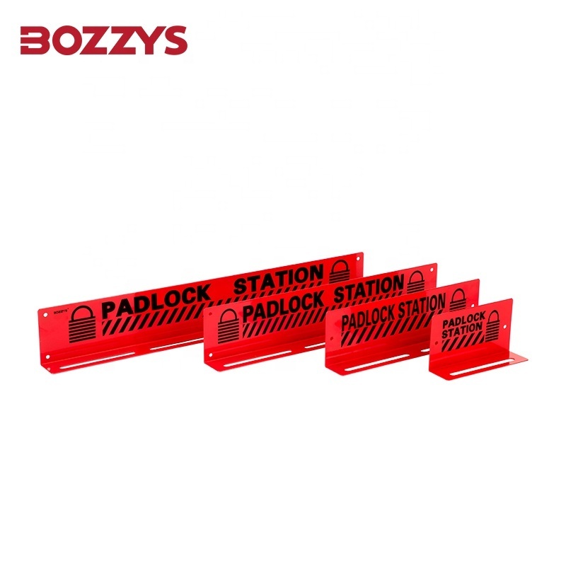 BOZZYS Safety Lockout Tagout Management Station Small Steel Padlock Rack with padlocks for Hold up to 20