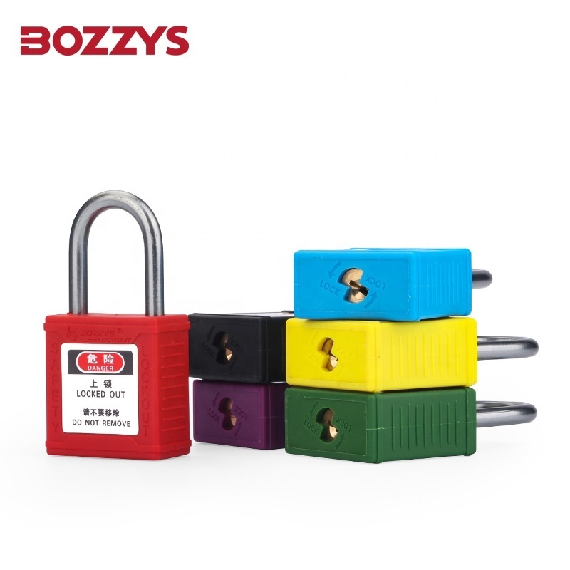 BOZZYS 25mm Steel Shackle Non-conductive Electrical Equipment Mini Nylon Safety Padlock with Master Key