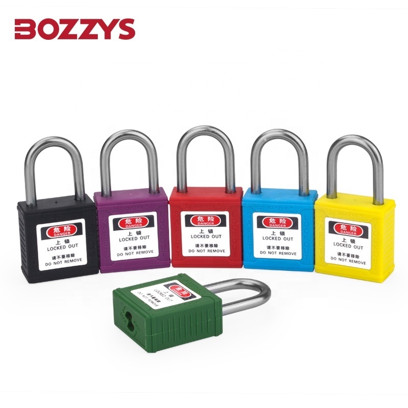 BOZZYS 25mm Steel Shackle Non-conductive Electrical Equipment Mini Nylon Safety Padlock with Master Key