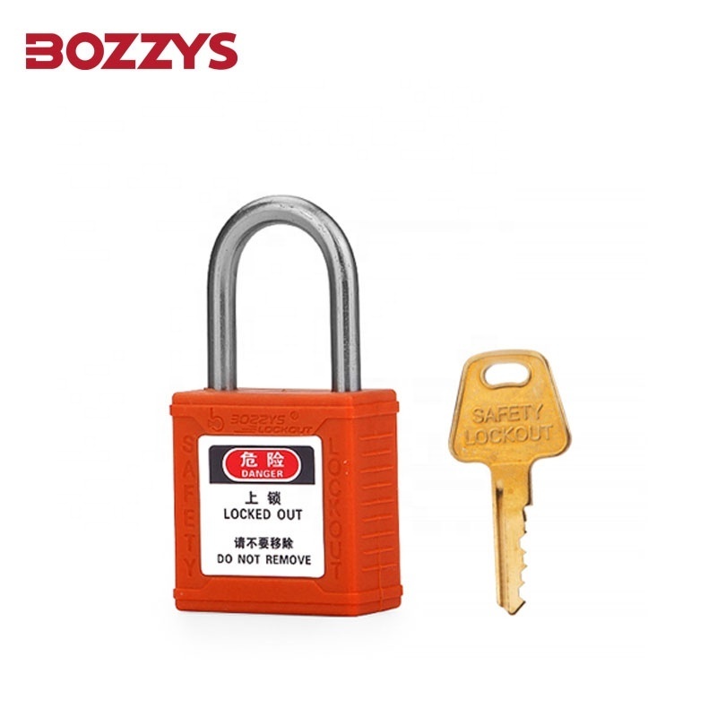 BOZZYS 25mm Steel Shackle Non-conductive Electrical Equipment Mini Nylon Safety Padlock with Master Key