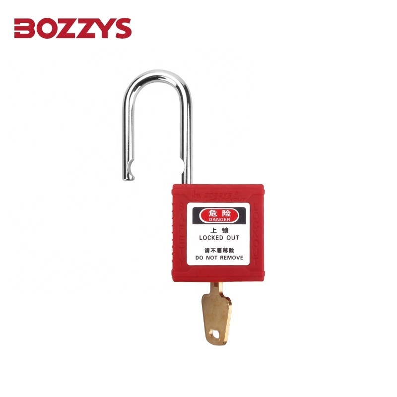 BOZZYS 25mm Steel Shackle Non-conductive Electrical Equipment Mini Nylon Safety Padlock with Master Key