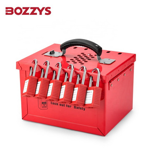 12 Padlocks Heavy Duty Steel Portable Group Safety Lockout Box for Multi-person management of industrial equipment