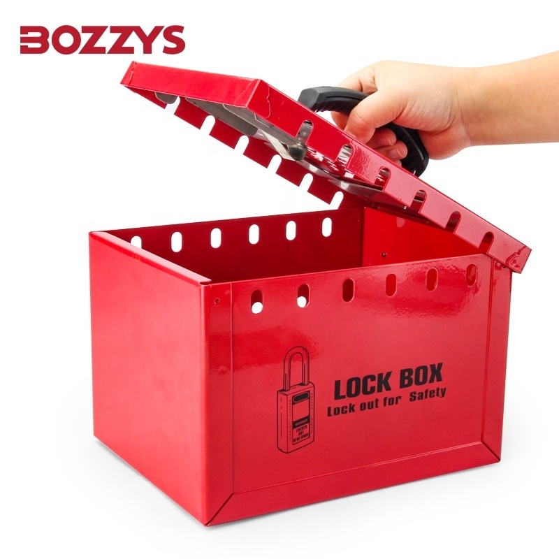 12 Padlocks Heavy Duty Steel Portable Group Safety Lockout Box for Multi-person management of industrial equipment