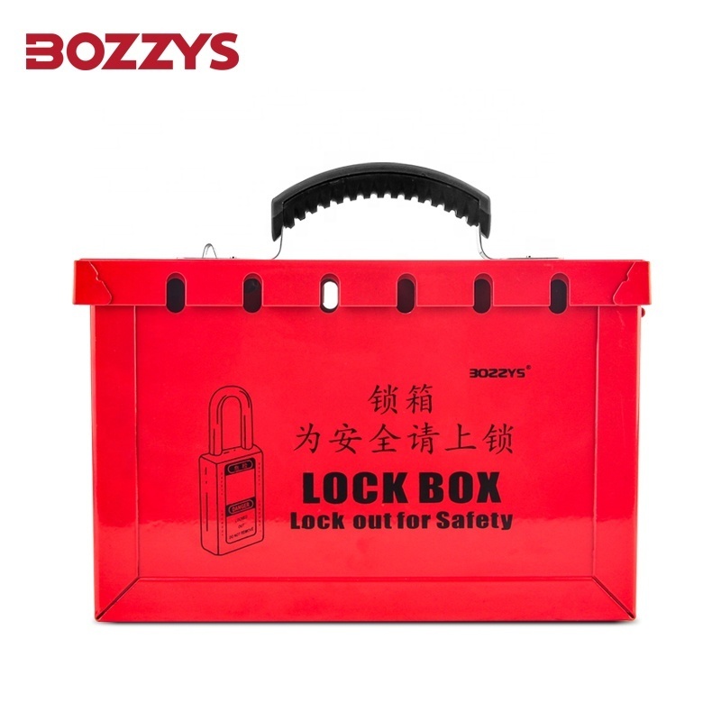 12 Padlocks Heavy Duty Steel Portable Group Safety Lockout Box for Multi-person management of industrial equipment