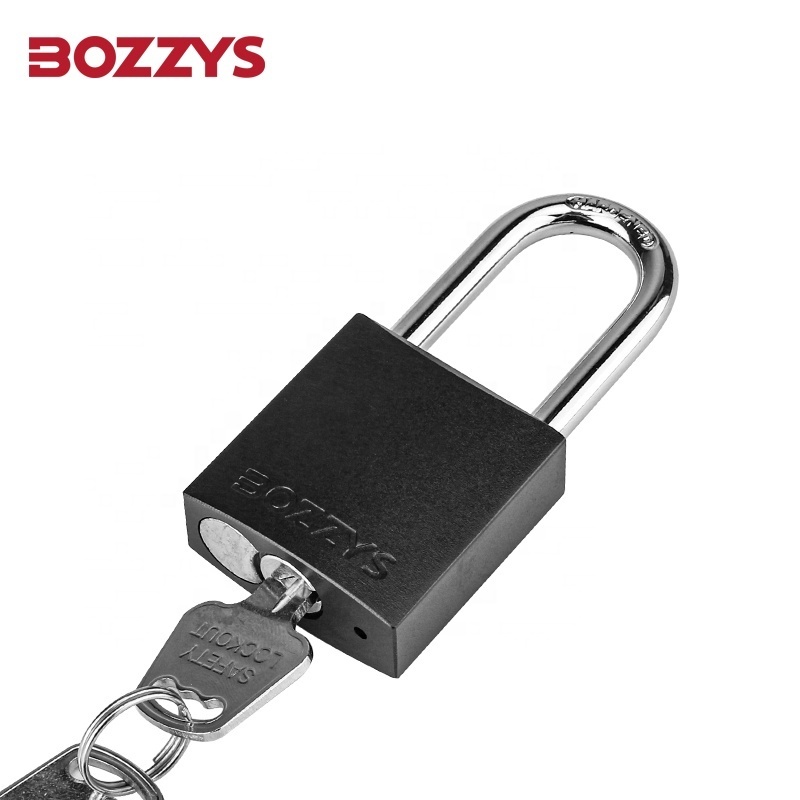 BOZZYS Oem China Factory Custom Compact Protect Anodized Aluminium safety padlock with 38MM Steel Shackle for Lockout Tagout Equ