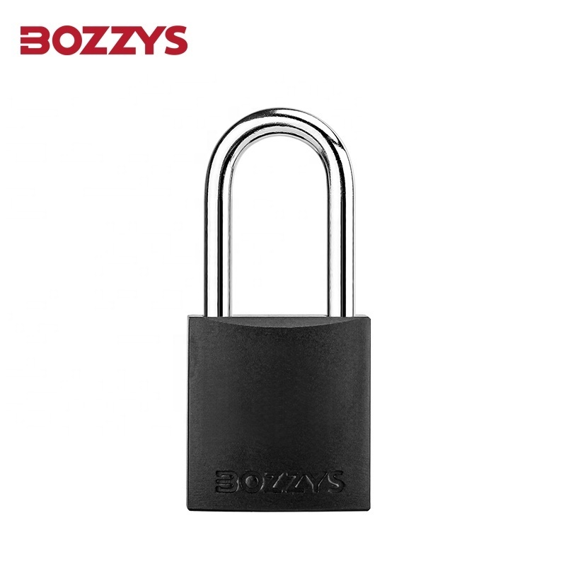 BOZZYS Oem China Factory Custom Compact Protect Anodized Aluminium safety padlock with 38MM Steel Shackle for Lockout Tagout Equ