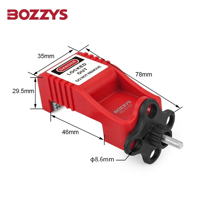 BOZZYS Industrial Safety Master Lock Electrical MCB Circuit Breaker Lockout Device with 4 Security Padlock Holes for Switch Lock