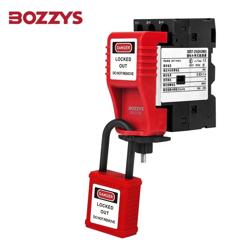 BOZZYS Industrial Safety Master Lock Electrical MCB Circuit Breaker Lockout Device with 4 Security Padlock Holes for Switch Lock