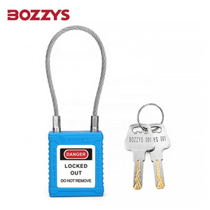 Best Blue Custom Safety Lockout Cable Padlock with Stainless Steel Wire Shackle for Industrial Lockout-Tagout Equipment