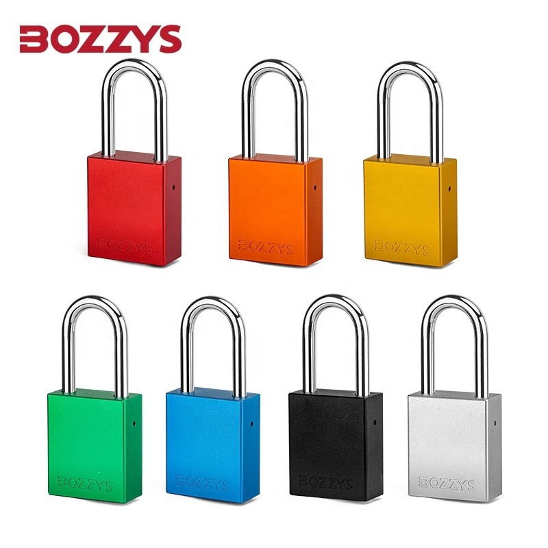 Anti-UV Bright Anodized  38mm Aluminum and Stainless Steel Shackle  Oem Red Safety Lockout Padlock with Custom Laser Coding