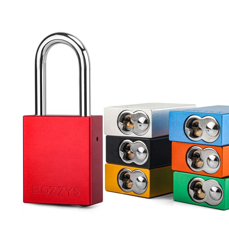 Anti-UV Bright Anodized  38mm Aluminum and Stainless Steel Shackle  Oem Red Safety Lockout Padlock with Custom Laser Coding