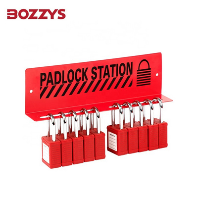 12 Padlocks Heavy Duty Steel Portable Group Safety Lockout Station Convenient for Daily Management of Padlocks