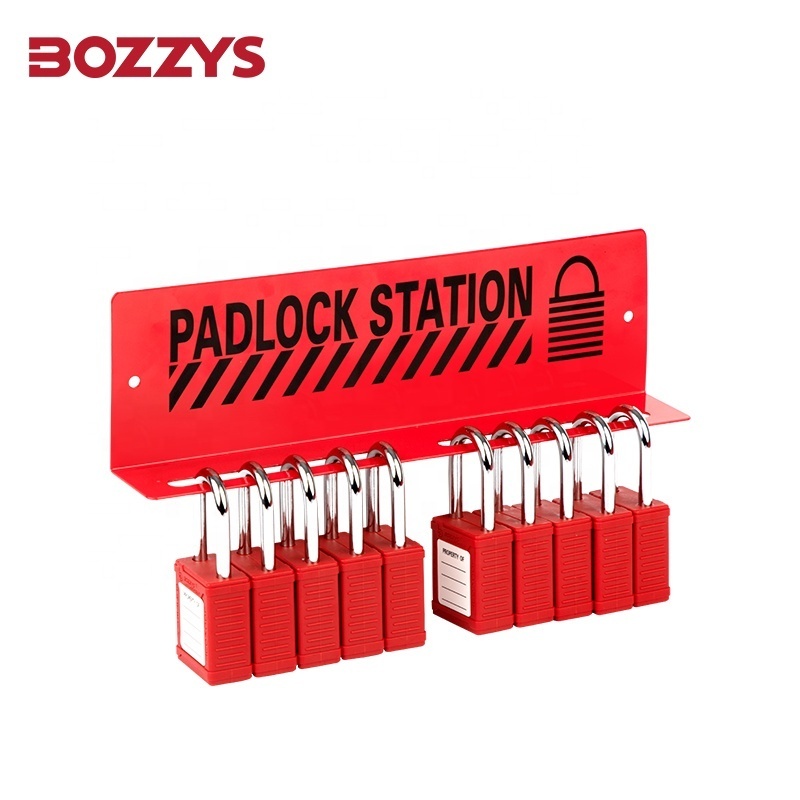 12 Padlocks Heavy Duty Steel Portable Group Safety Lockout Station Convenient for Daily Management of Padlocks