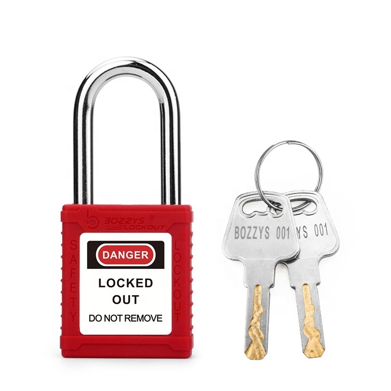 OEM Manufacturer Lockout Red Waterproof Custom Plastic Safety Padlock 38mm for Industrial Equipment Lockout Tool with Master Key