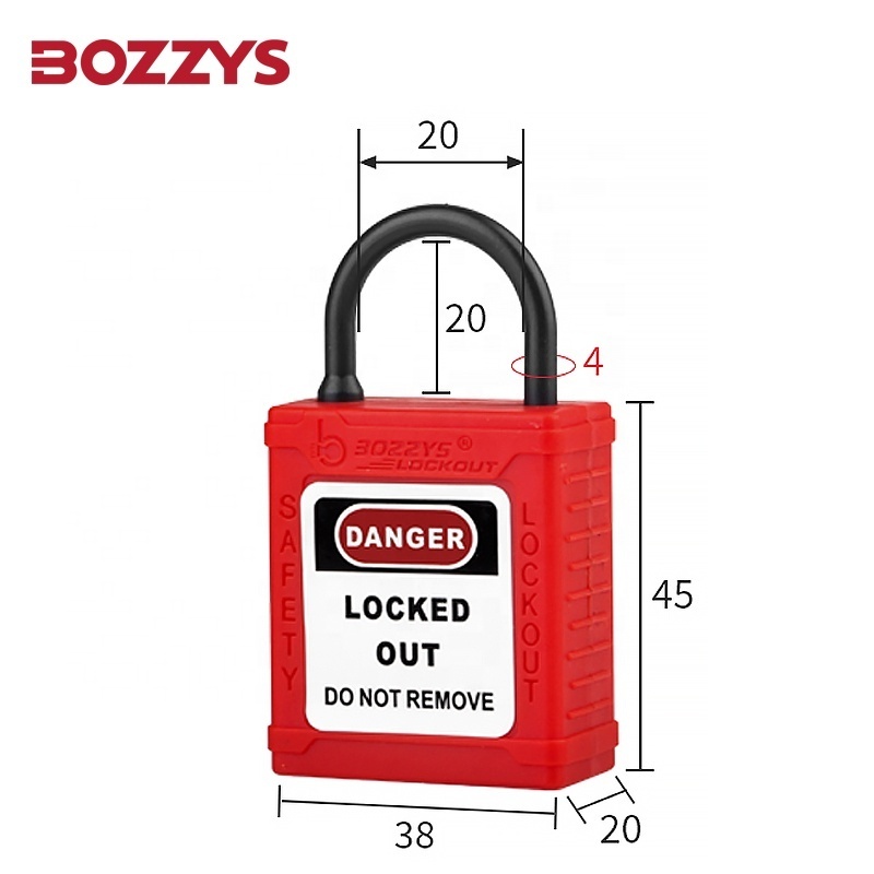 Non-conductive and Non-sparking Safety Padlock with Master Keyed for Lockout Insulated Against the Effects of Electricity