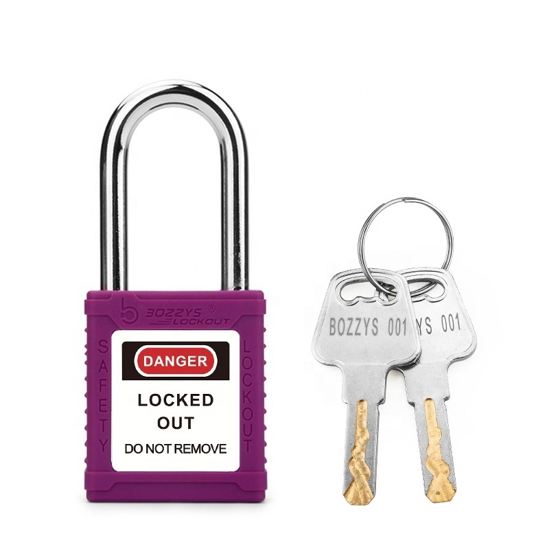 BOZZYS Industrial Plastic Engineering Equipment Lockout Safety Padlocks with Steel Lock Beam and Master Key