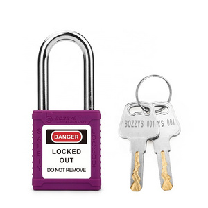 BOZZYS Industrial Plastic Engineering Equipment Lockout Safety Padlocks with Steel Lock Beam and Master Key