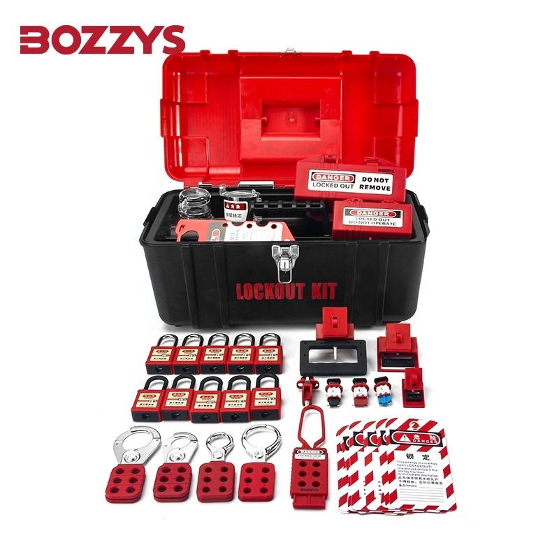 Loto Industrial Personal Safety Lockout Tagout Kits Toolbox with Electrical Breaker Lockout  and Hasp Lock and Safety Tags