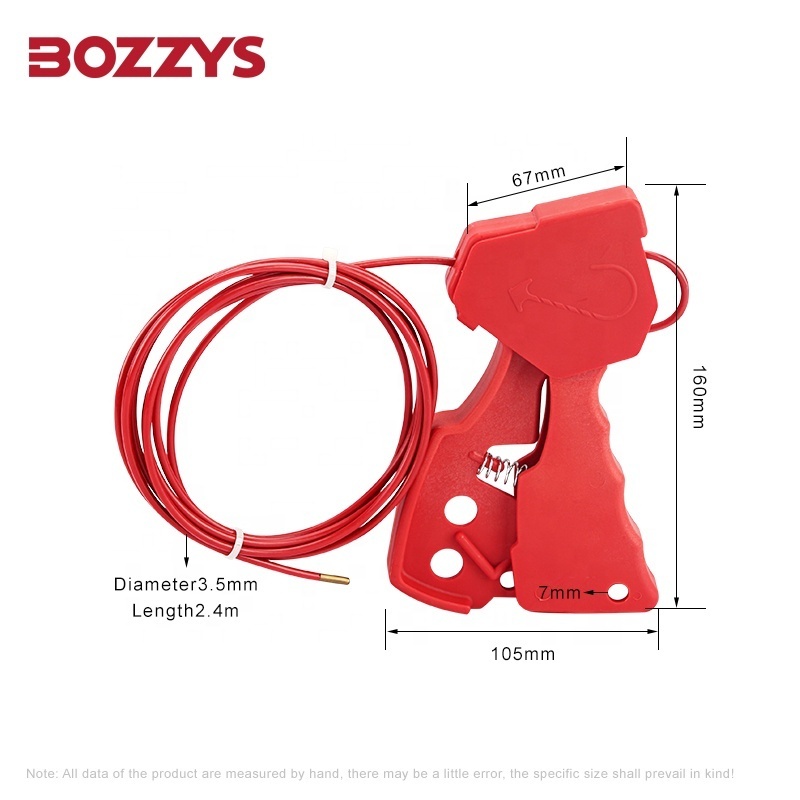 BOZZYS 3.5MM*2.4M Stainless Steel Adjustable Cable Lockout with 1padlock hole for Effectively Lock Irregular Equipment