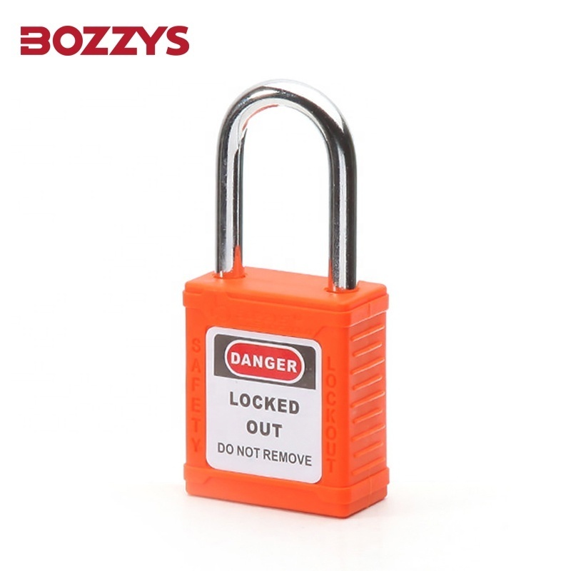 Oem High Quality Coloured Same Key Plastic Lock Body Security Safety Padlock With Master Key for Industrial Tagout Equipment