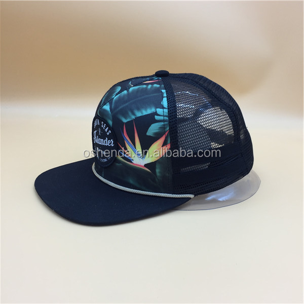 custom blank flat bill mesh truck cap hat snapback hat