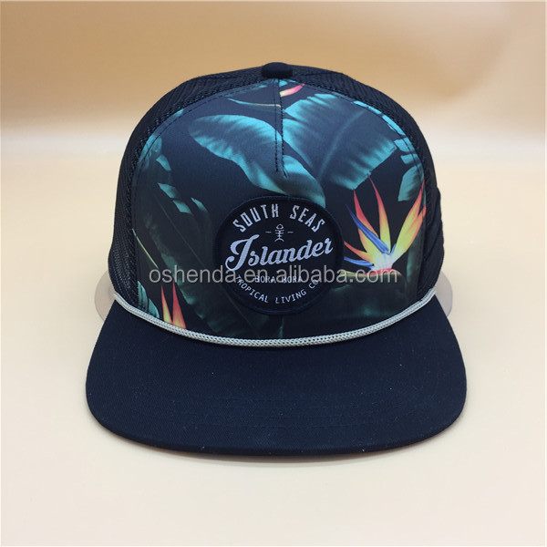 custom blank flat bill mesh truck cap hat snapback hat