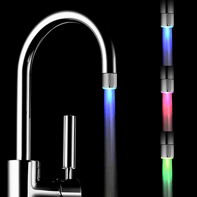 Deck Mounted LED Light Colorful Changing Kitchen Faucet Monocomando Cocina grifo with Tap Aerators