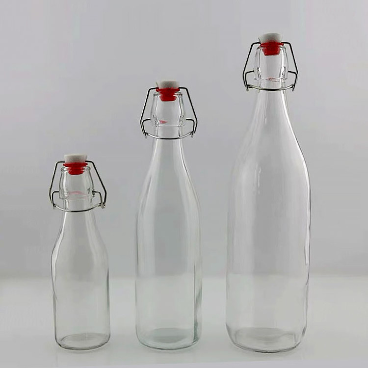 wholesale 1 Liter 33 fl. oz.  Flip Top Glass Bottle 60ml Swing Top Brewing Bottle with Stopper for Beverages