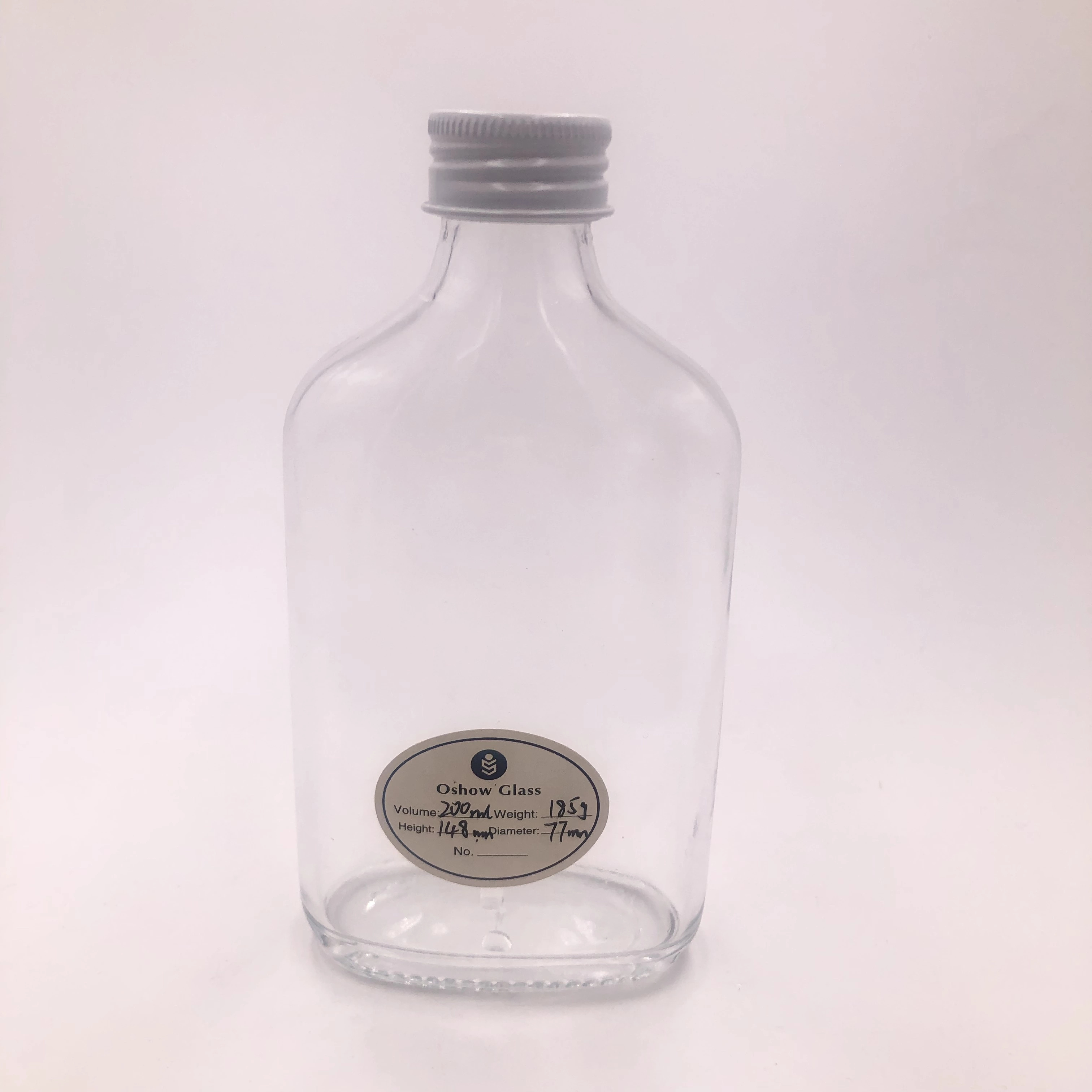 OSHOW 50ml 100ml 200ml 250ml 350ml 500ml square flask bottle flat glass juice bottles with screw lid