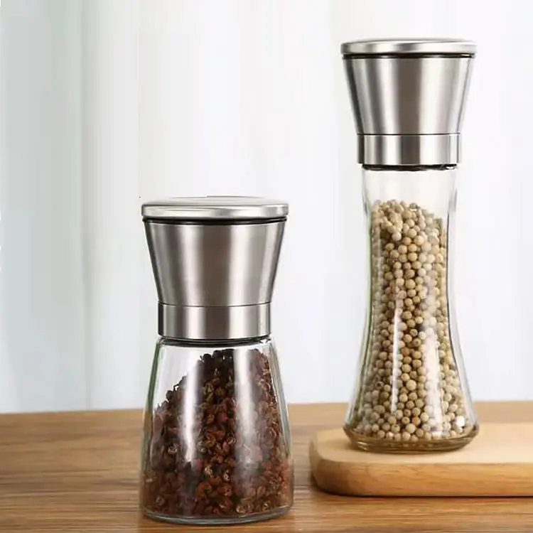 Premium Stainless Steel Salt and Pepper grinder Shakers with Ceramic Spice Grinder Mill for Adjustable Coarseness