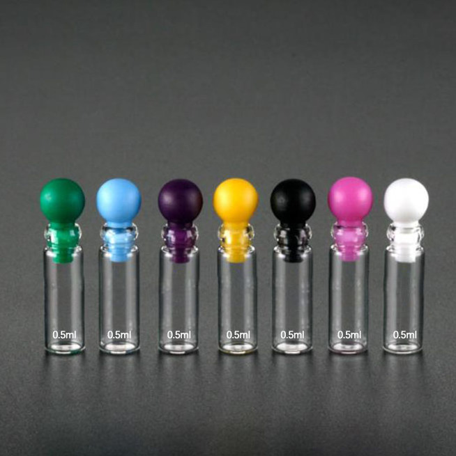 Wholesale 0.5ml 1ml 2ml 3ml Tester Bottle Free Perfume Sample Vials Glass Empty Mini Glass tube With ball stopper