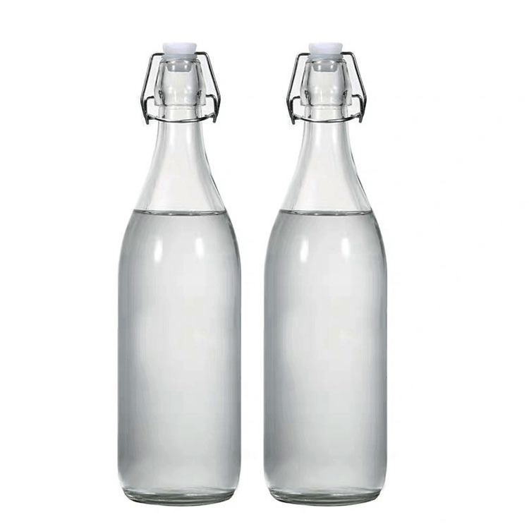 OSHOW Wholesale Beverage Packaging Water Milk Use Glass Beer Bottle With Swing Top