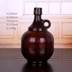 Wholesale Growler Squealer 32oz 64oz Amber Glass Beer Wine Bottle with Flipping Swing Top Caps