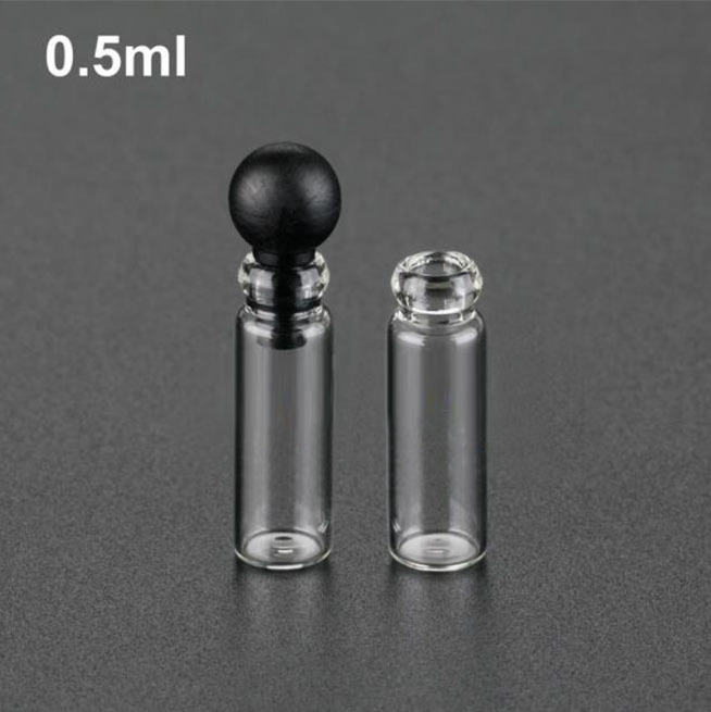 Wholesale 0.5ml 1ml 2ml 3ml Tester Bottle Free Perfume Sample Vials Glass Empty Mini Glass tube With ball stopper