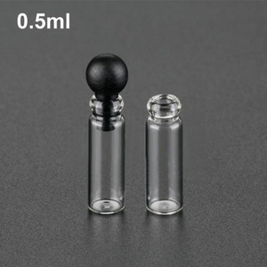 Wholesale 0.5ml 1ml 2ml 3ml Tester Bottle Free Perfume Sample Vials Glass Empty Mini Glass tube With ball stopper