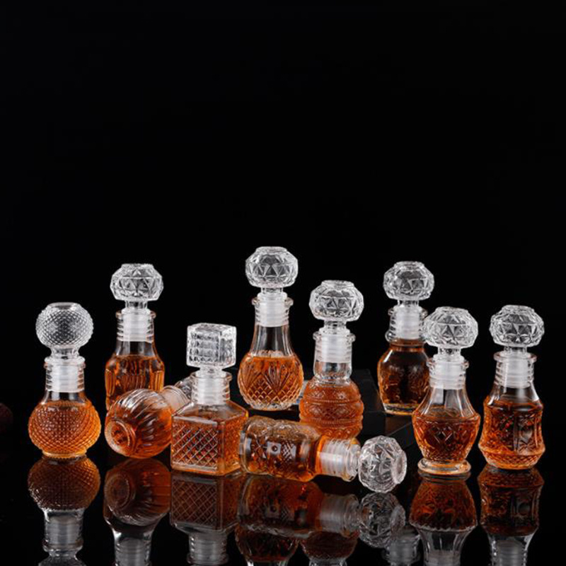 Empty Mini 50ml Clear Glass Liquor Spirits Bottle Small Whiskey Decanter Vodka Tequila Gin Bottles