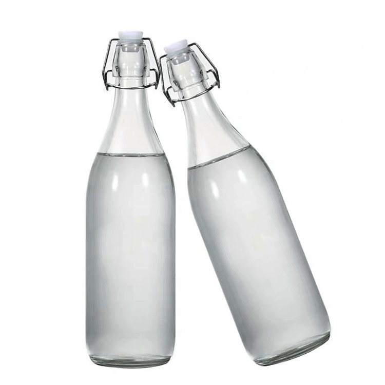 OSHOW Wholesale Beverage Packaging Water Milk Use Glass Beer Bottle With Swing Top