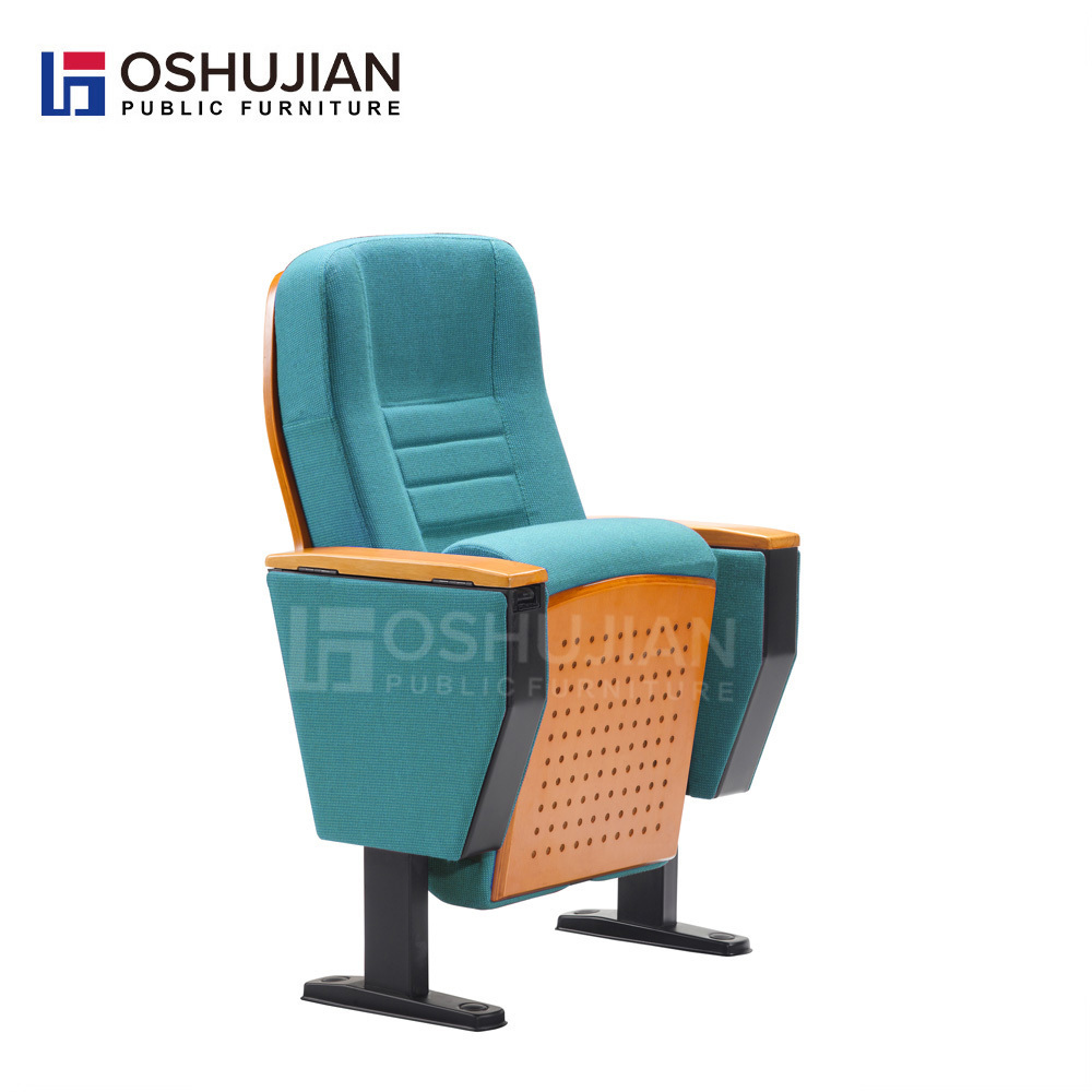 Commercial furniture chairs used auditorium wood theater seating fabric church chair