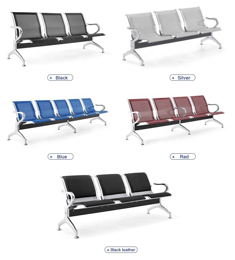 3 seater bench airport chair steel seating