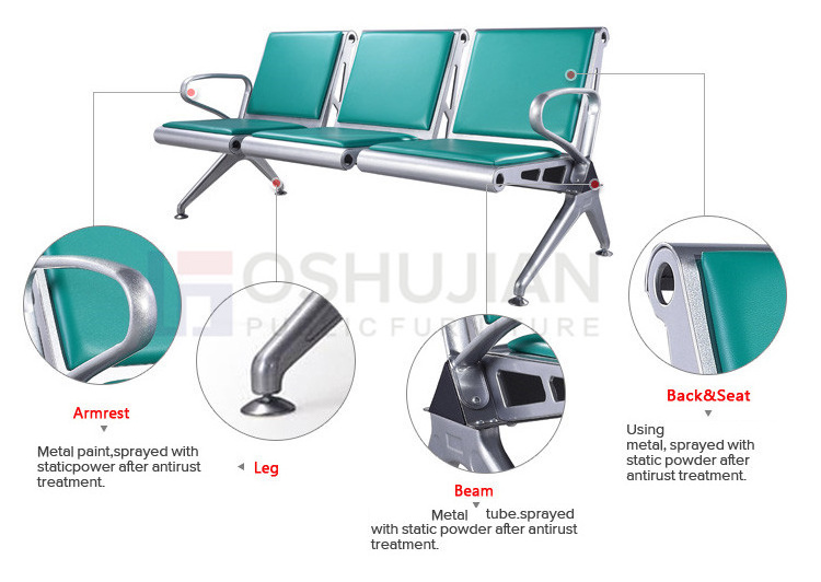 High quality air port waiting chair airport hospital waiting room area link bench waiting chair