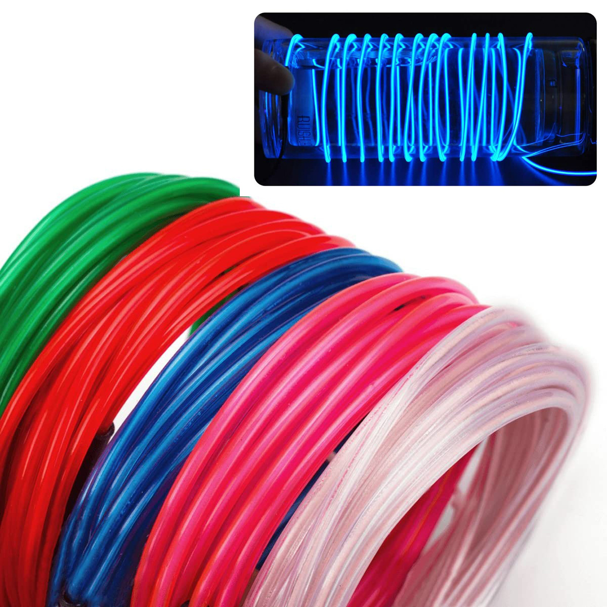 Custom el wire light strips interior decoration 5m car styling car dc12v led cold lights flexible neon el wire for car